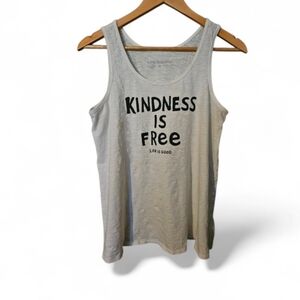 LIFE IS GOOD White Kindness Is Free Tank Top - Medium